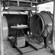 The wind tunnel and a model of the State of Bombay