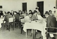 Refreshments being served possibly at the Institute Guest House, now known as ‘Bose-Einstein Guest House’, 1968