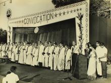 A group of students lead the invocation at the eighth convocation