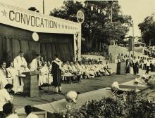 A graduate receives his degree from Prof. A. Ramachandran 