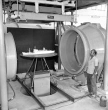 The wind tunnel and a model of the State of Bombay