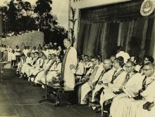 Mr. H.V.R. Iengar addresses the audience at the eighth convocation ceremony