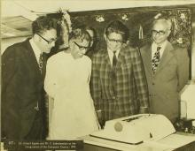 The IBM 2741 communication terminal at the inauguration of the Computer Centre, 1973