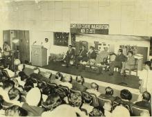 Mr. C. Subramaniam addresses the audience during the Computer Centre inauguration, 1973