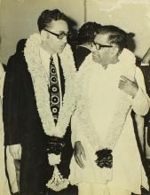 Dr. Erhard Eppler and Mr. C. Subramaniam during the Computer Centre inauguration, 1973
