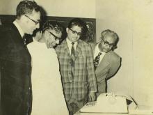 The IBM 2741 communication terminal at the inauguration of the Computer Centre, 1973