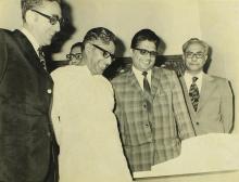 The IBM 2741 communication terminal at the inauguration of the Computer Centre, 1973
