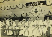 The dignitaries of the eleventh convocation on the dais