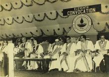 The dignitaries of the eleventh convocation on the dais