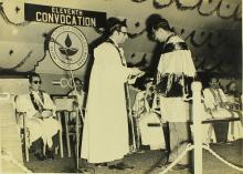 Prof. K. A. V. Pandalai presents a degree to a student