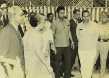 The chief guest for the eleventh convocation, Mrs. Indira Gandhi arrives at the venue of the event