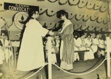 Prof. K. A. V. Pandalai presents a degree to a student