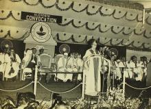 Mrs. Indira Gandhi delivers the convocation address