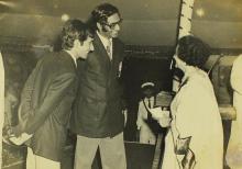 Mrs. Indira Gandhi, chief guest of the eleventh convocation, interacts with students at the ceremony