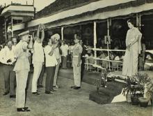Mrs. Indira Gandhi (Prime Minister of India) takes the salute at the KV ground before inspecting the guard of honour