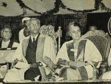 Prof. K. T. Chandy and Mrs. Indira Gandhi on the dais at the eleventh convocation ceremony 