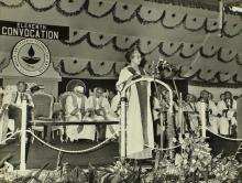 Mrs. Indira Gandhi (Prime Minister of India) delivers the convocation address