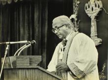Prof. K. T. Chandy addresses the audience during the 13th convocation, 1976