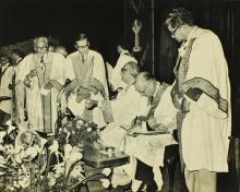 Signing the Visitors' Book, 1975