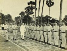 Mr. P. N. Haksar inspects the guard of honour, 1975