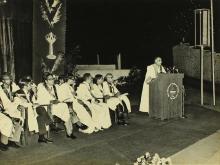 Mr. P. N. Haksar addresses the audience, 1975
