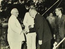 Dr. V. V. Giri, and Mr. Gunter Diehl greet one another