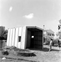 A building/cabin structure that was fabricated at the FRP Centre