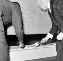 Laying of stone by Dr. Heinrich Luebke (President, FRG)
