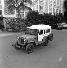 A jeep that was fabricated at the FRP Centre outside the Building Sciences Block