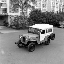 A jeep that was fabricated at the FRP Centre outside the Building Sciences Block