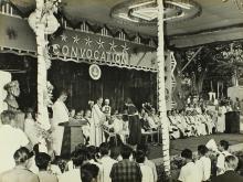 A students receives her degree from Prof. A. Ramachandran 