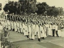 Mr. C. V. Sethunathan leads the academic procession at the 9th Convocation, 1972