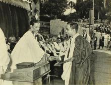 Prof. A. Ramachandran presents a degree to a graduand, 1972