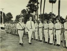 Mr. M. S. Pathak inspects the guard of honour, 1973