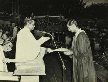 Prof. S. Sampath presents a degree to a graduand, 1973