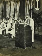 Mr. M. S. Pathak addresses the audience, 1973