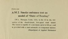 Smoke nuisance test on model of ‘State of Bombay’