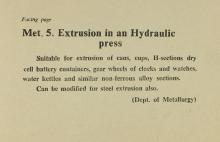 Extrusion in an Hydraulic Press