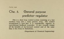 General purpose predictor-regulator