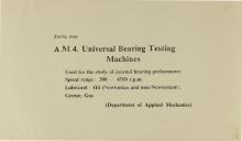 A.M.4. Universal Bearing Testing Machines