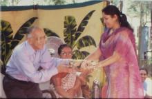 Prof. M. S. Ananth receives a bouquet, 2006