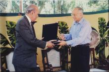 Prof. M. S. Ananth presents a memento to Prof. A. Ramachandran, 2006