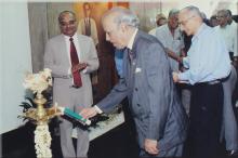 Prof. A. Ramachandran lights the Kuthu Vilakku to inaugurate the Heritage Centre, 2006