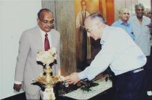 Prof. M. S. Ananth lights the Kuthu Vilakku to inaugurate the Heritage Centre, 2006