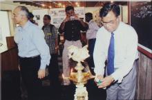 Prof. Ajit Kumar Kolar lights the Kuthu Vilakku to inaugurate the Heritage Centre, 2006