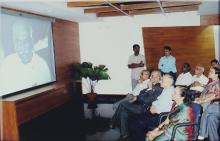 A film screening in progress at the Heritage Centre, 2006