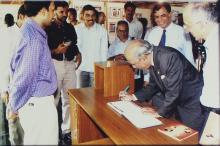 Prof. A. Ramachandran signs the Visitors' Book, 2006