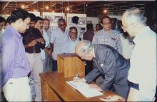 Prof. A. Ramachandran signs the Visitors' Book, 2006