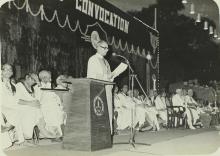 Prof. P. V. Indiresan addresses the audience, 1981