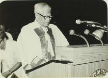 Mr. R. Venkataraman addresses the audience, 1981